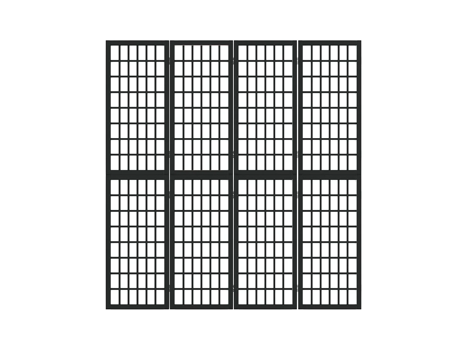 Vouwwand 4 panelen 160x170 cm Zwart