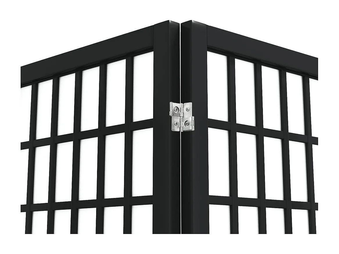 Tabique plegable 4 paneles 160x170 cm Negro