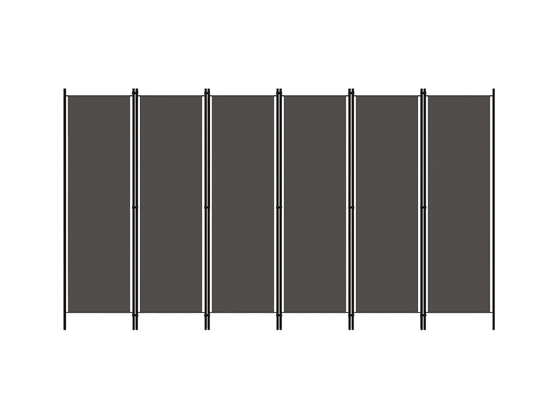 Cloison de séparation 6 panneaux Anthracite 300x180 cm