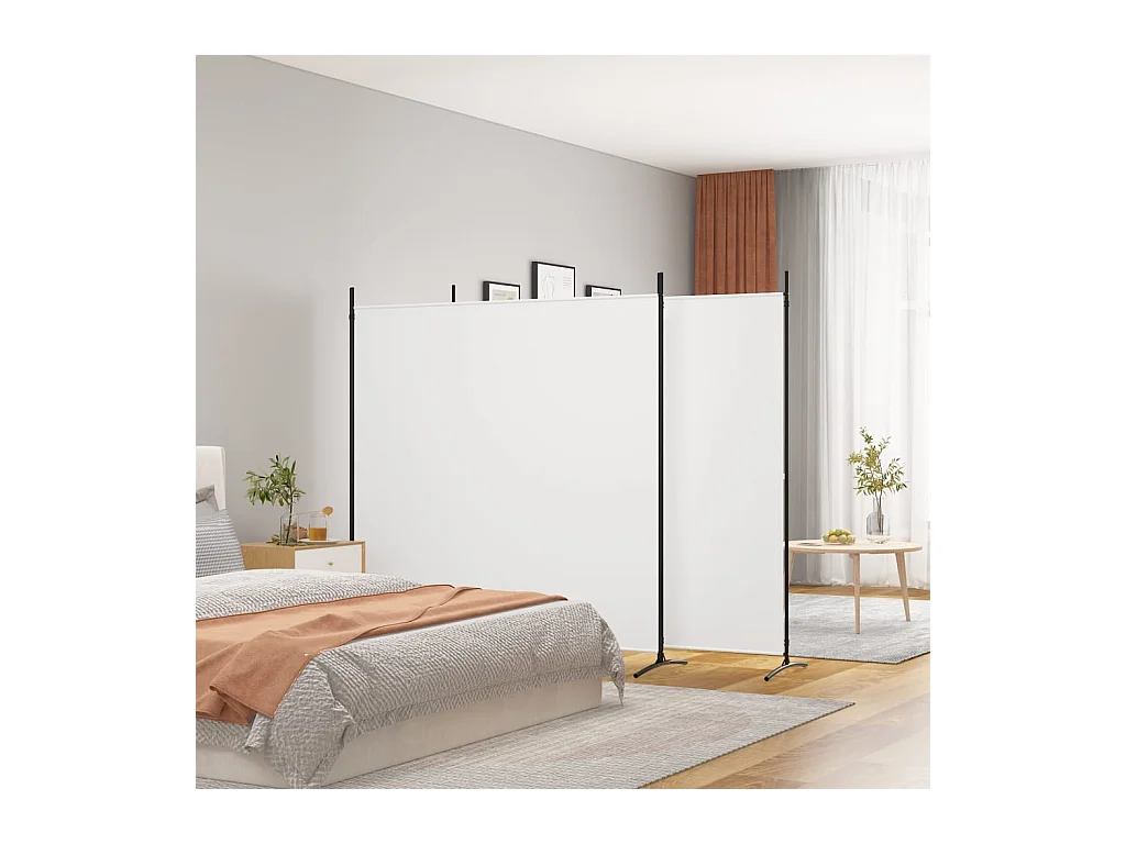 3-delige scheidingswand Wit 525x180 cm Stof