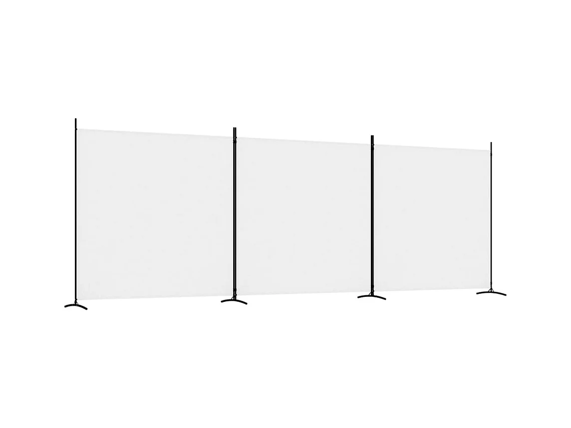 3-delige scheidingswand Wit 525x180 cm Stof