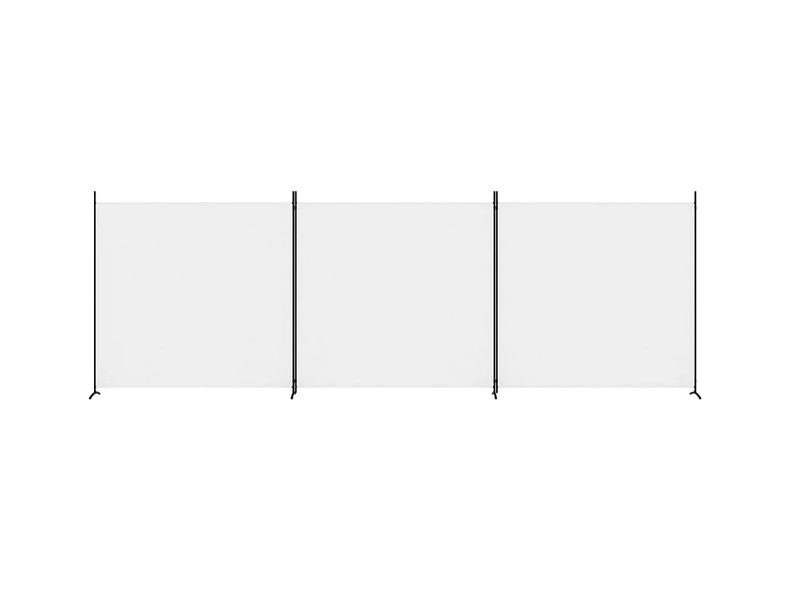 3-delige scheidingswand Wit 525x180 cm Stof