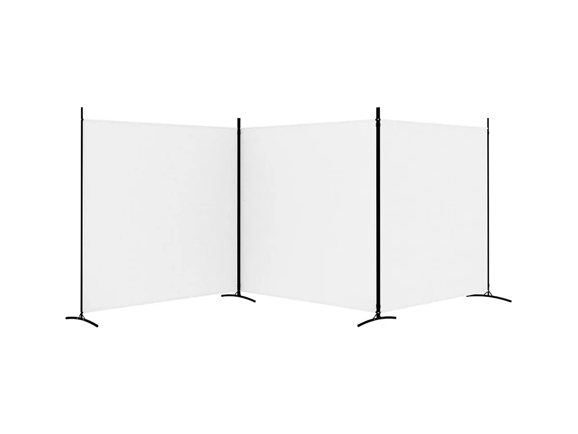 3-delige scheidingswand Wit 525x180 cm Stof