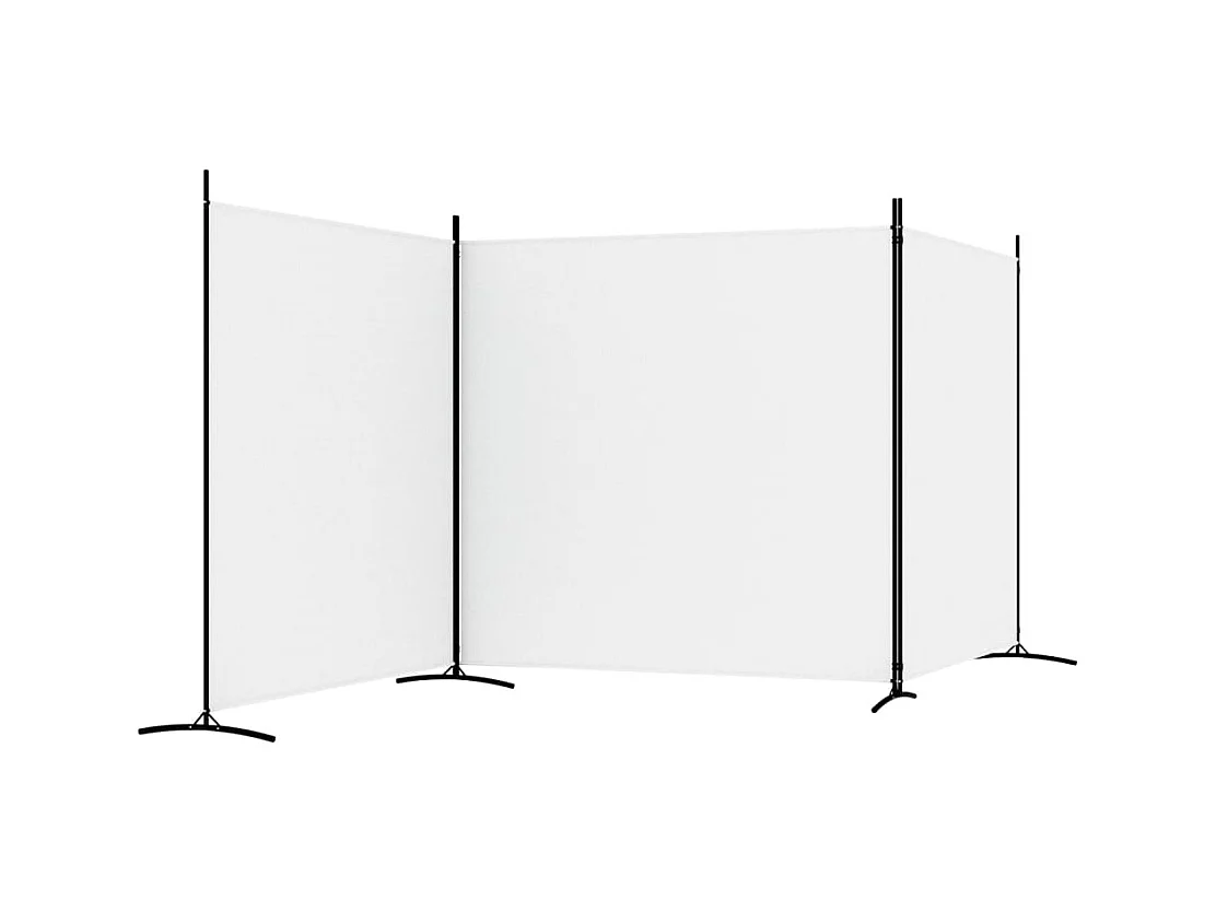 3-delige scheidingswand Wit 525x180 cm Stof