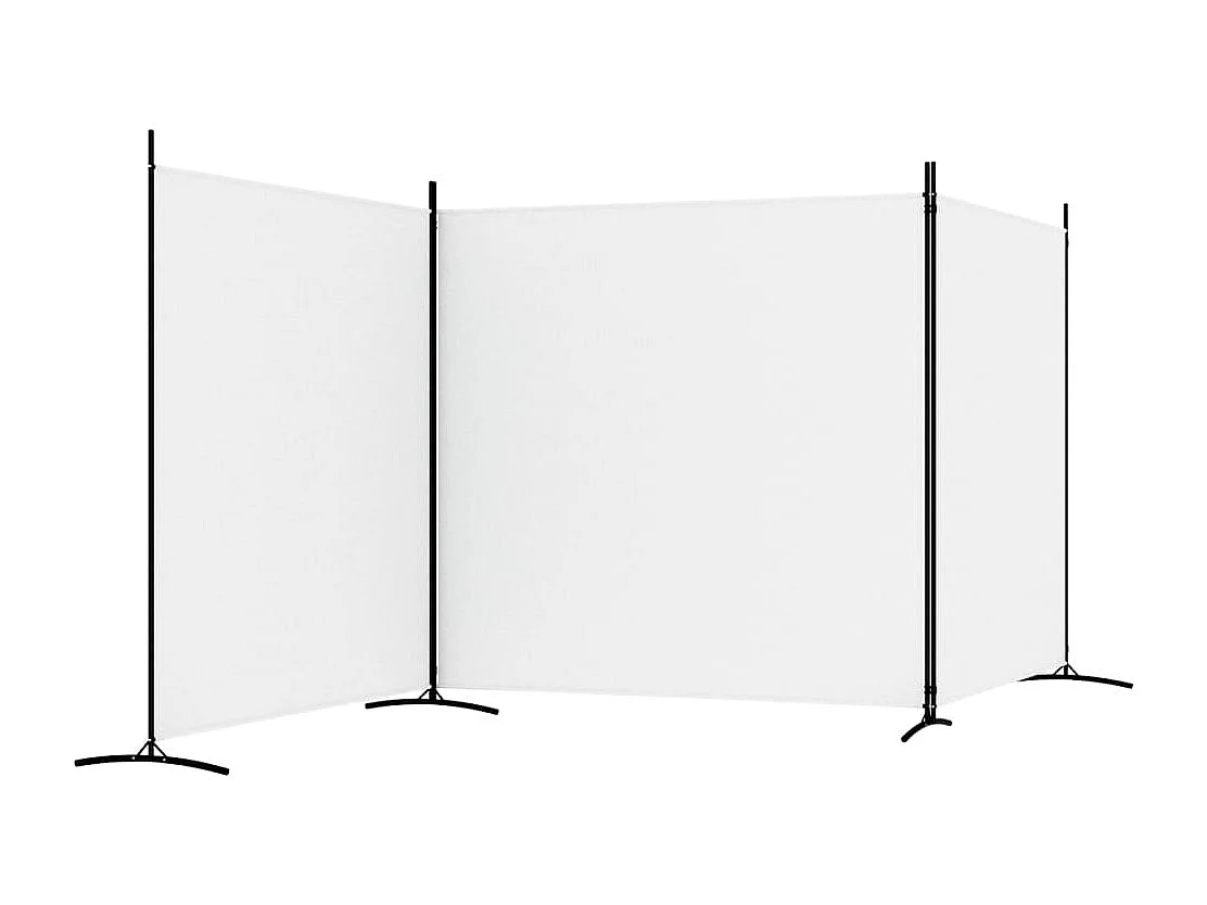 Parete divisoria a 3 pannelli Bianco 525x180 cm Tessuto