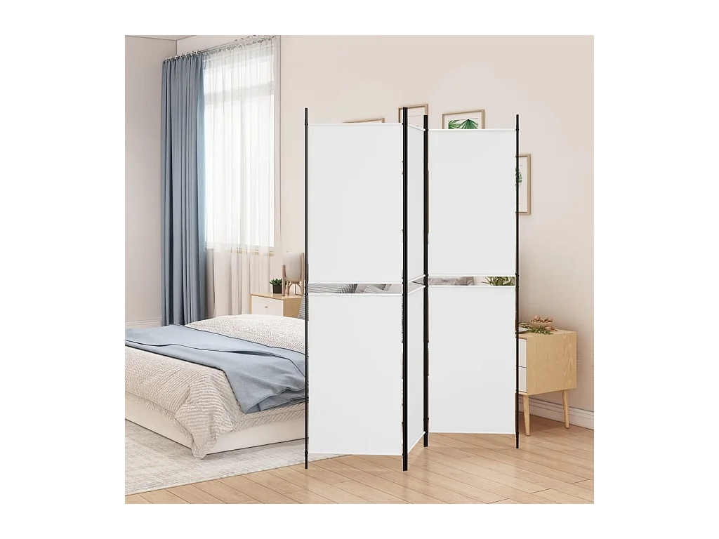 3-delige scheidingswand Wit 150x200 cm Stof