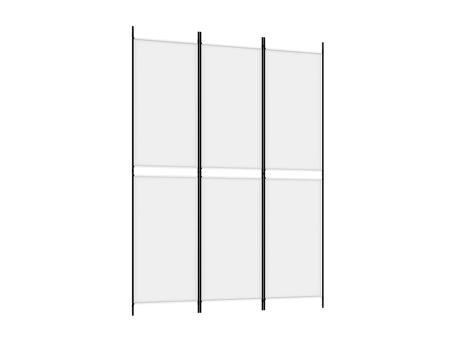 Parete divisoria a 3 pannelli Bianco 150x200 cm Tessuto