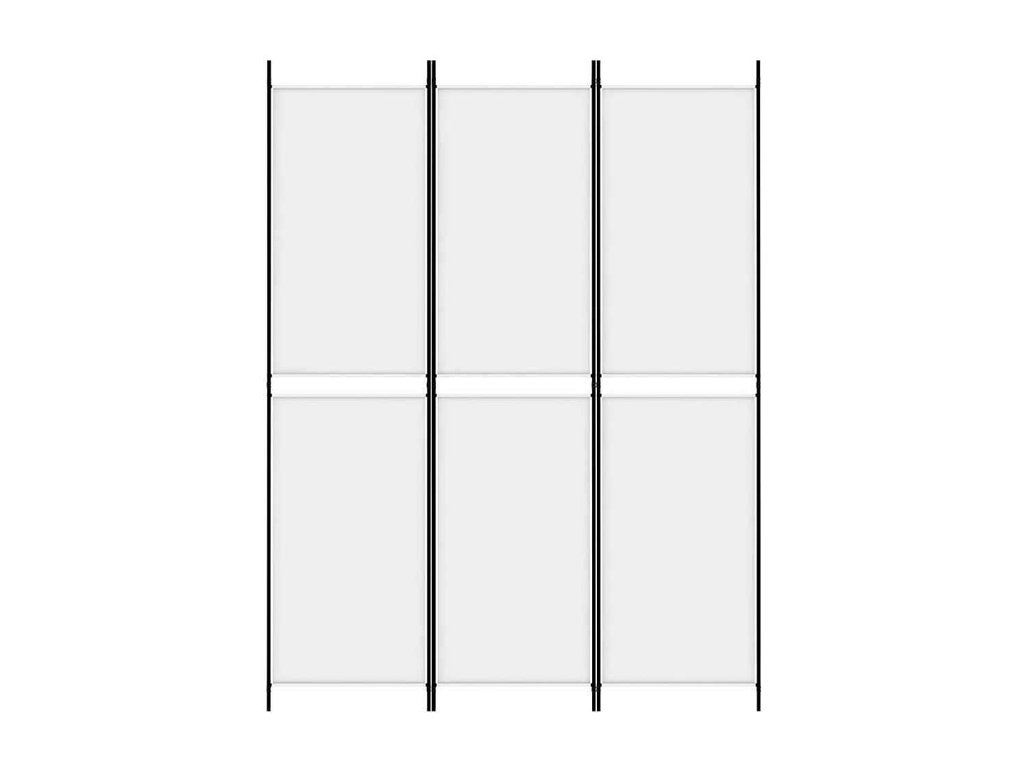 Parete divisoria a 3 pannelli Bianco 150x200 cm Tessuto