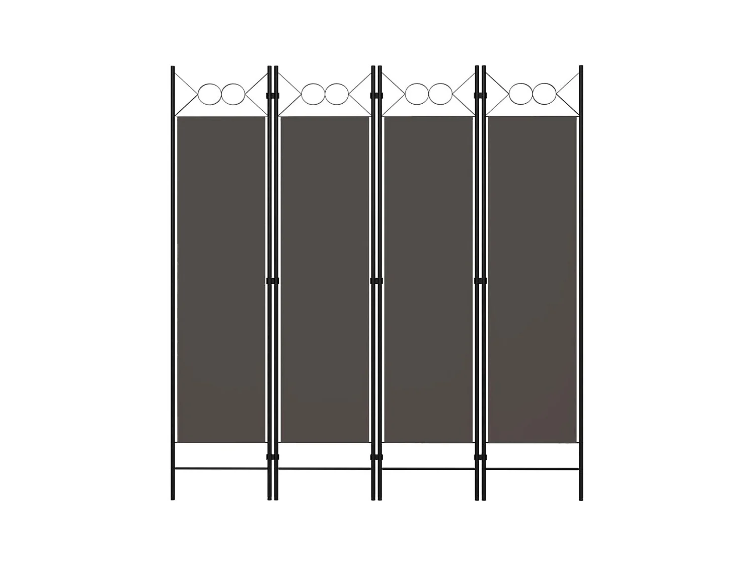 Tabique divisorio de 4 paneles color antracita 160 x 180 cm