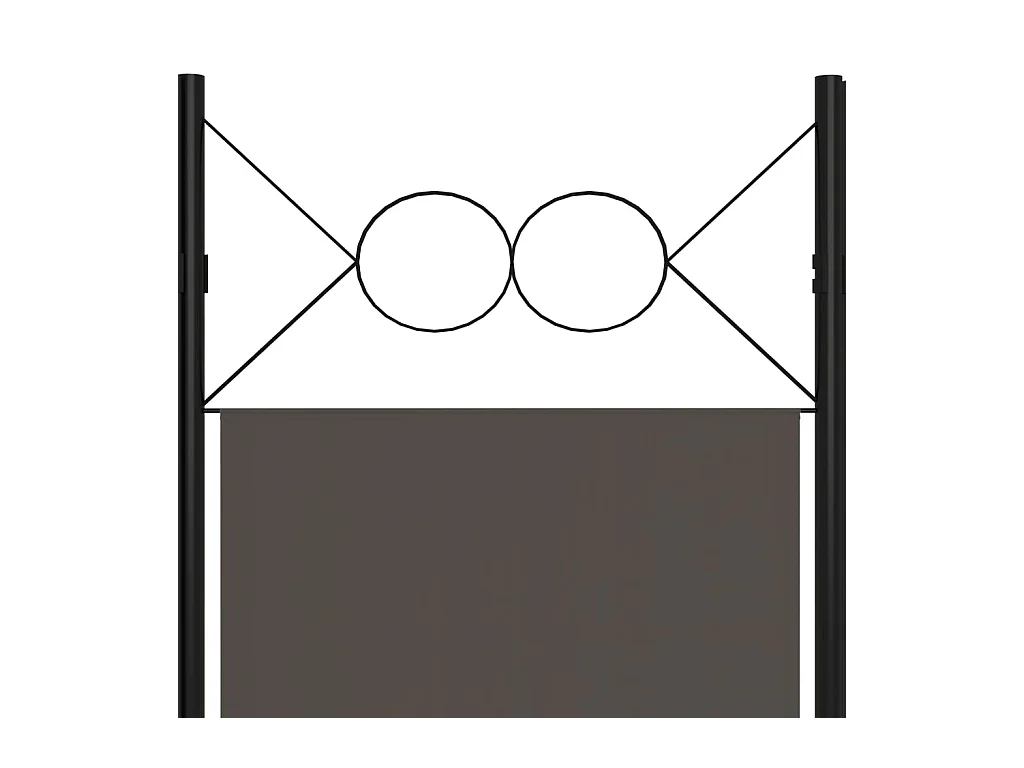 Tabique divisorio de 4 paneles color antracita 160 x 180 cm