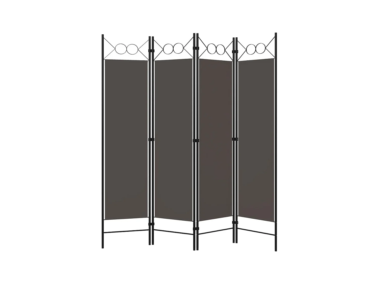 Parete divisoria antracite a 4 pannelli 160 x 180 cm