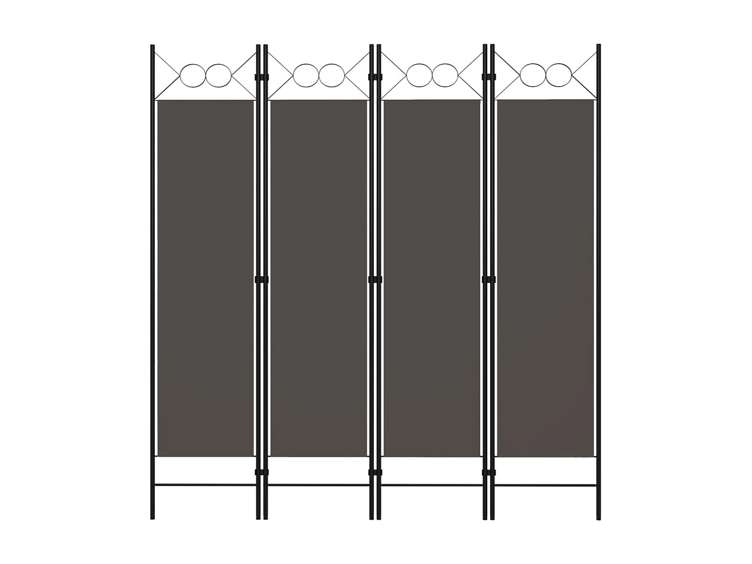 Cloison de séparation 4 panneaux Anthracite 160 x 180 cm
