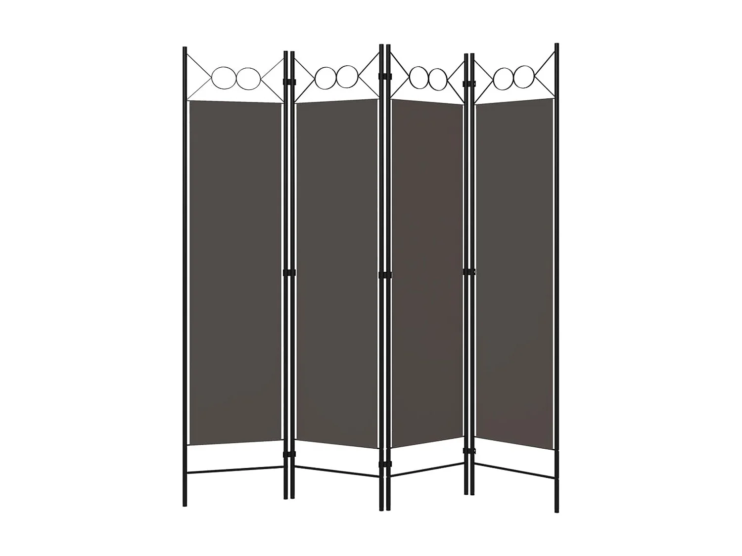 Cloison de séparation 4 panneaux Anthracite 160 x 180 cm