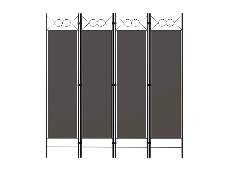 Cloison de séparation 4 panneaux Anthracite 160 x 180 cm