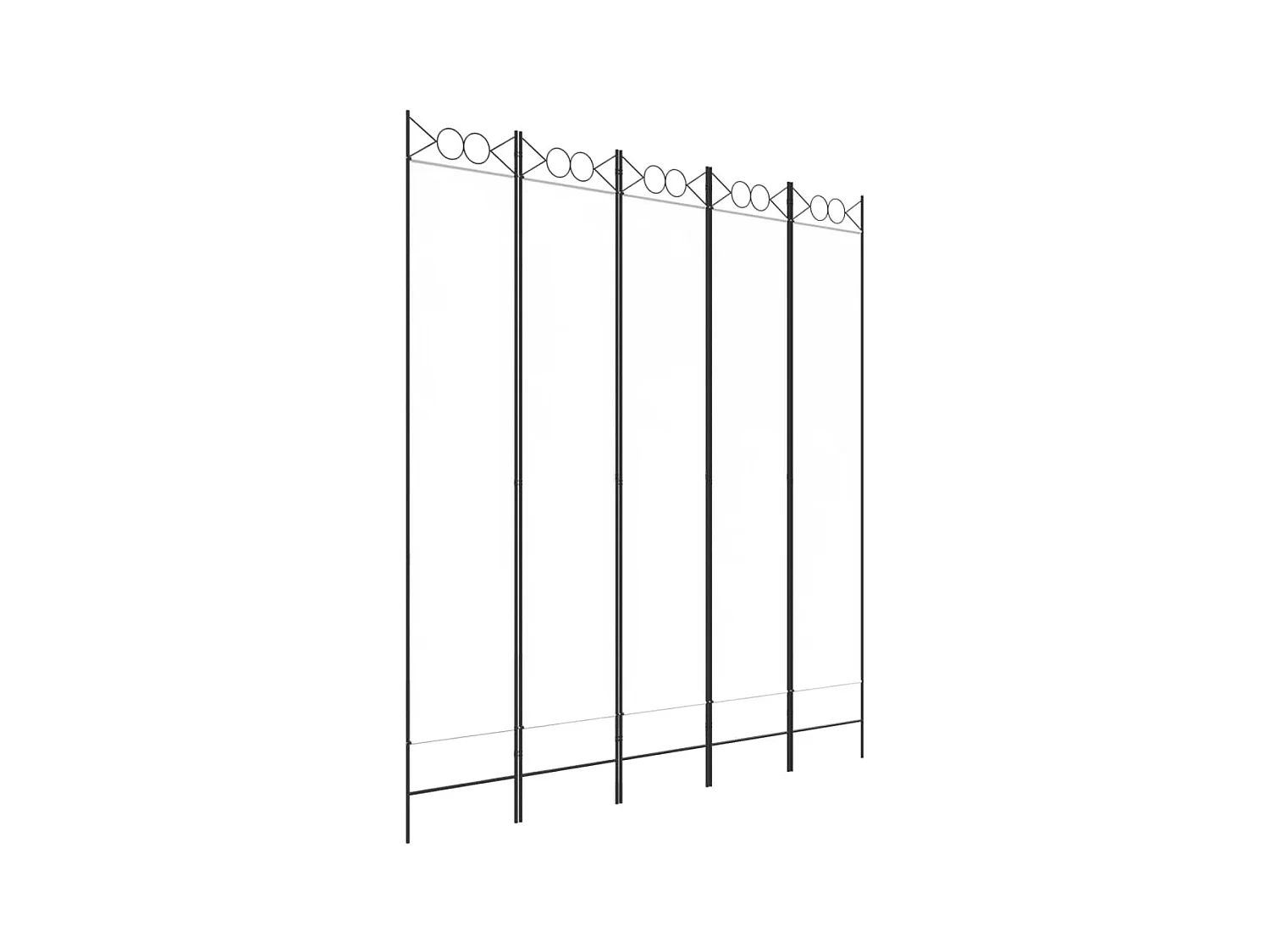 Cloison de séparation 5 panneaux Blanc 200x220 cm Tissu