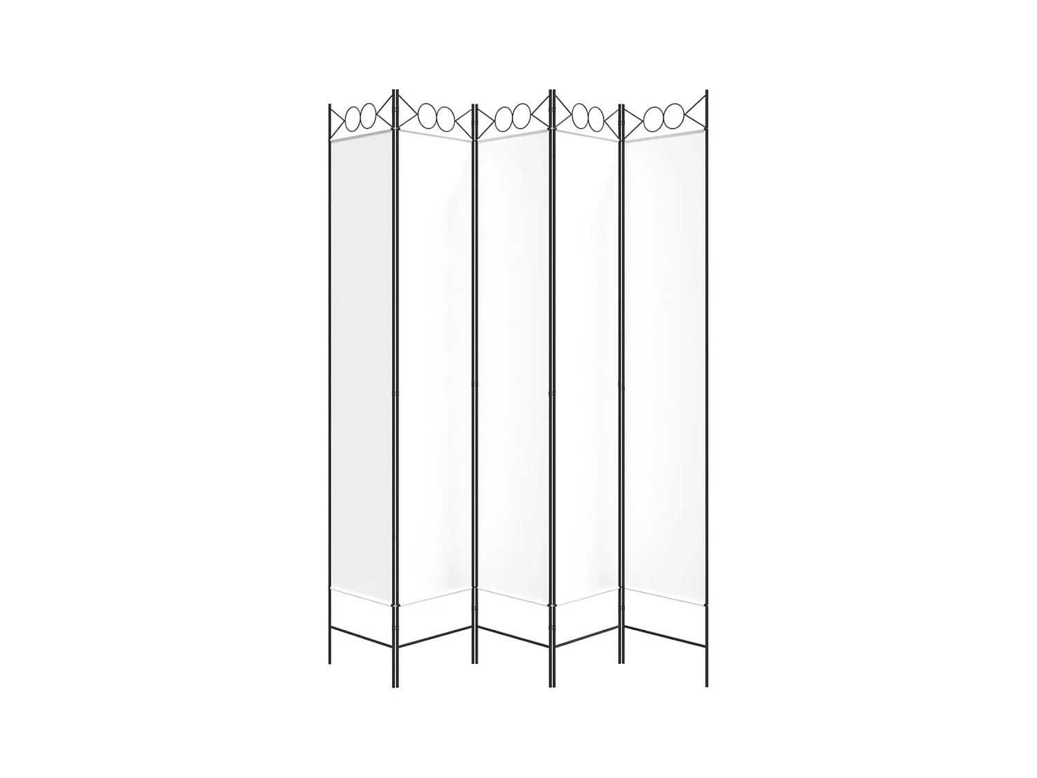 Cloison de séparation 5 panneaux Blanc 200x220 cm Tissu