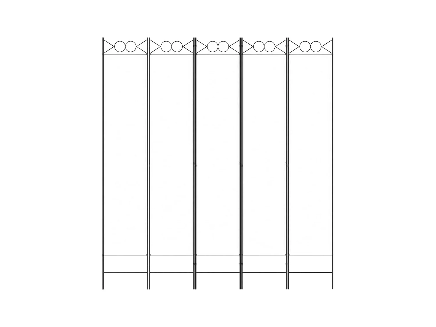 Parete divisoria a 5 pannelli Bianco 200x220 cm Tessuto