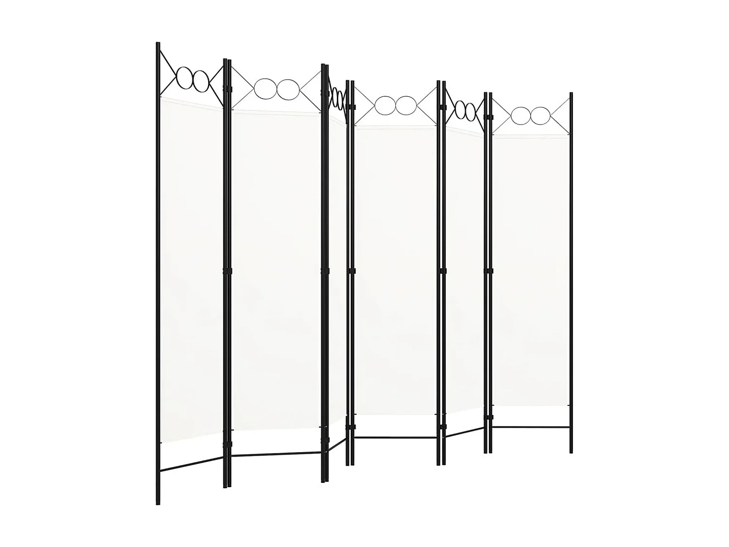 Scheidingswand met 6 panelen, wit, 240 x 180 cm