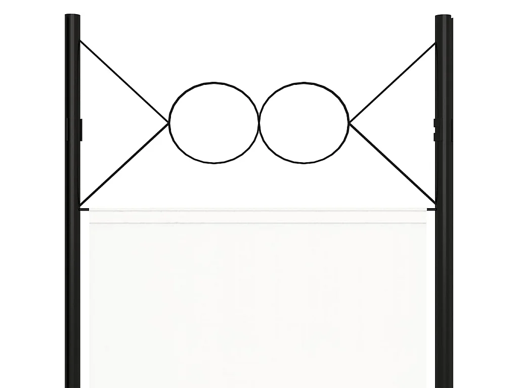 Scheidingswand met 6 panelen, wit, 240 x 180 cm
