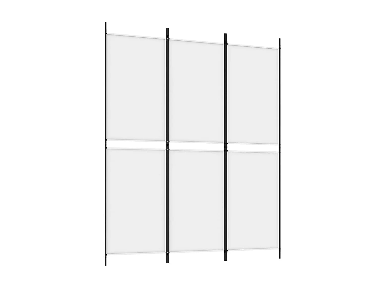 Parete divisoria a 3 pannelli Bianco 150x180 cm Tessuto