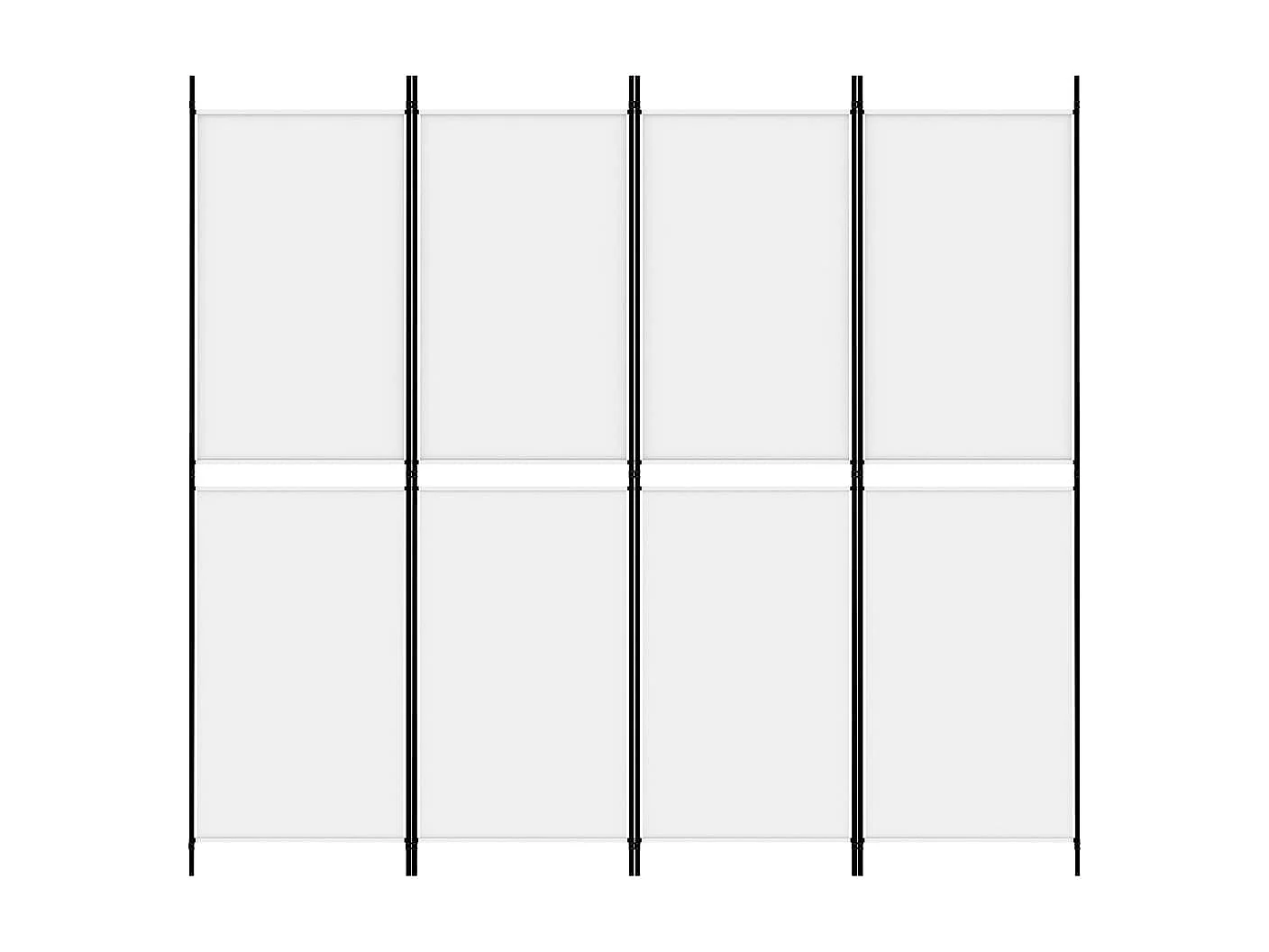 Parete divisoria a 4 pannelli Bianco 200x180 cm Tessuto