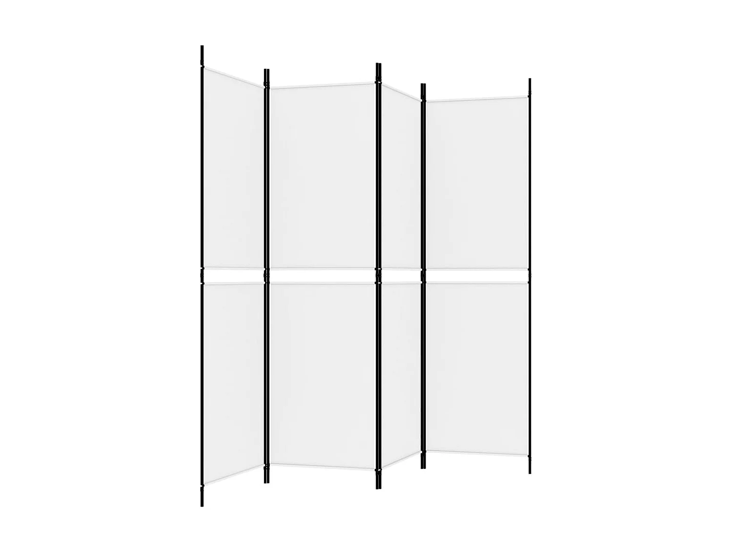 Cloison de séparation 4 panneaux Blanc 200x180 cm Tissu