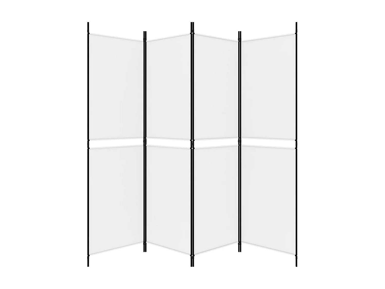 Cloison de séparation 4 panneaux Blanc 200x180 cm Tissu