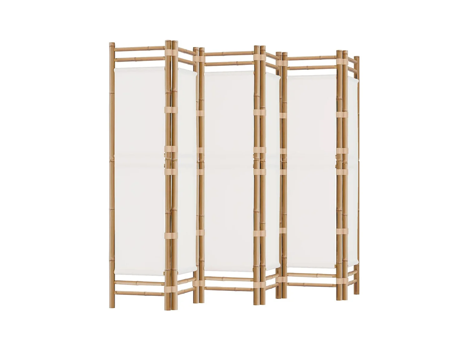 Vouwwand 6 panelen 240 cm Bamboe en canvas