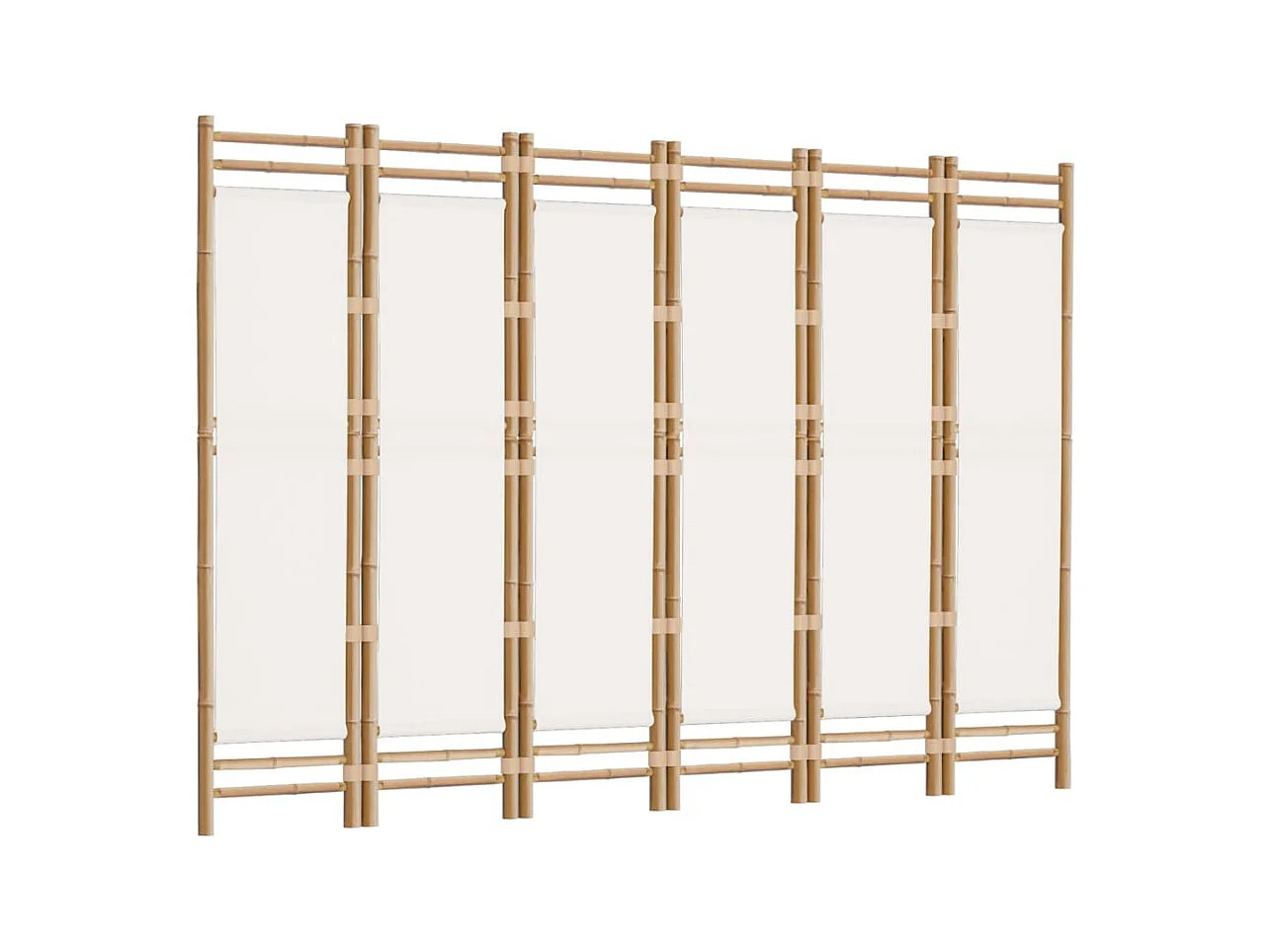 Vouwwand 6 panelen 240 cm Bamboe en canvas