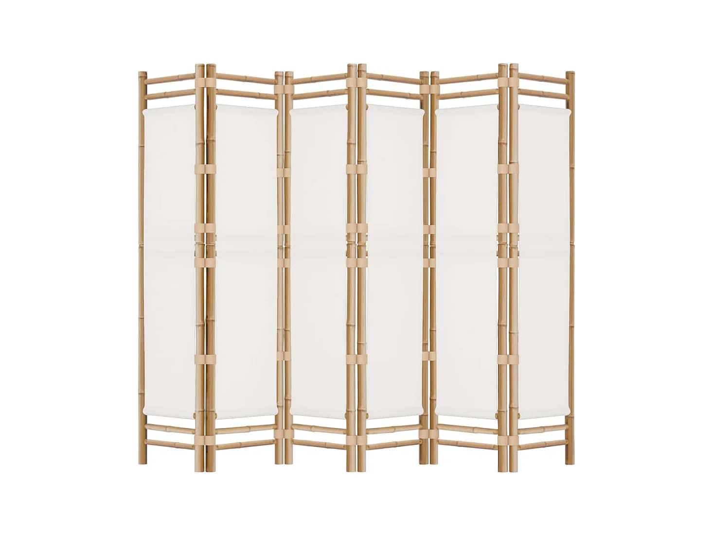 Vouwwand 6 panelen 240 cm Bamboe en canvas