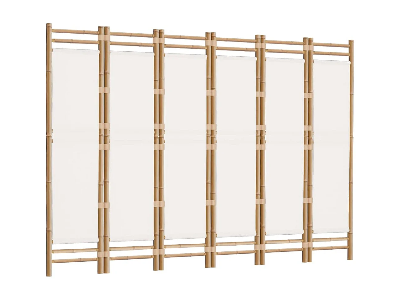 Mampara plegable 6 paneles 240 cm Bambú y lona