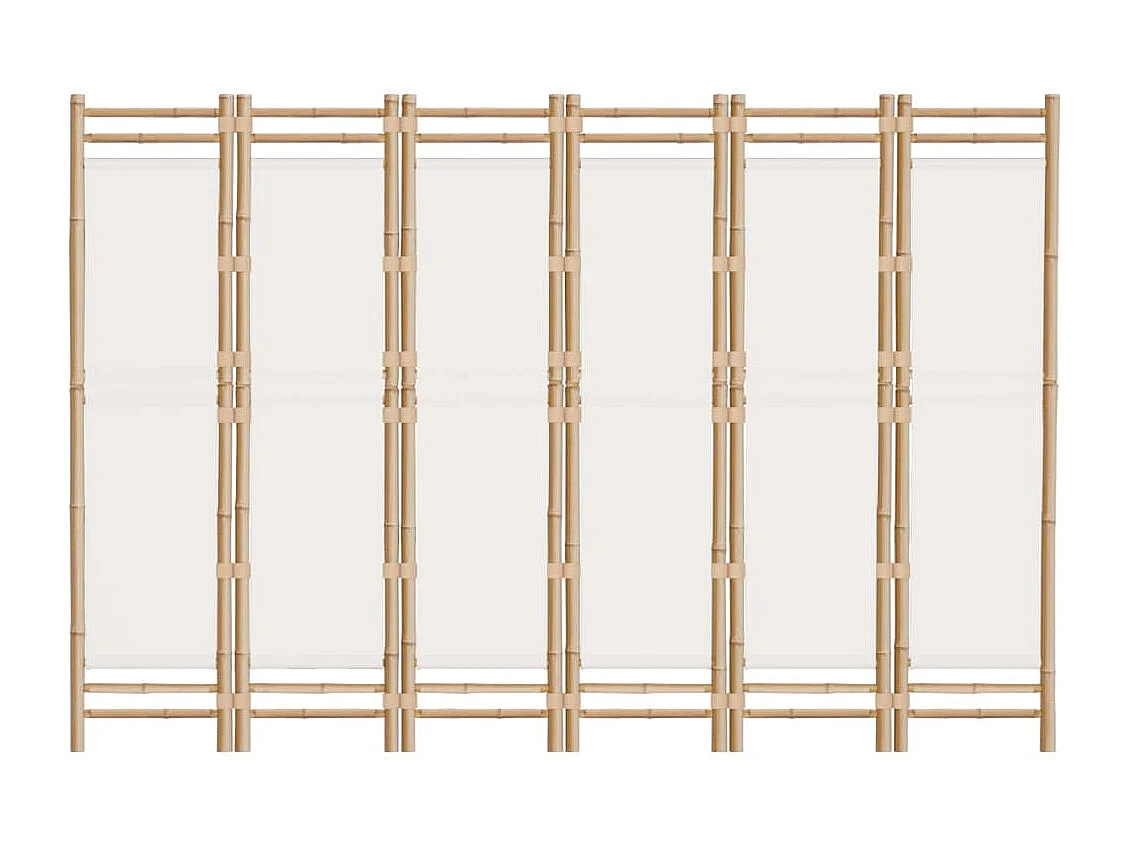 Mampara plegable 6 paneles 240 cm Bambú y lona