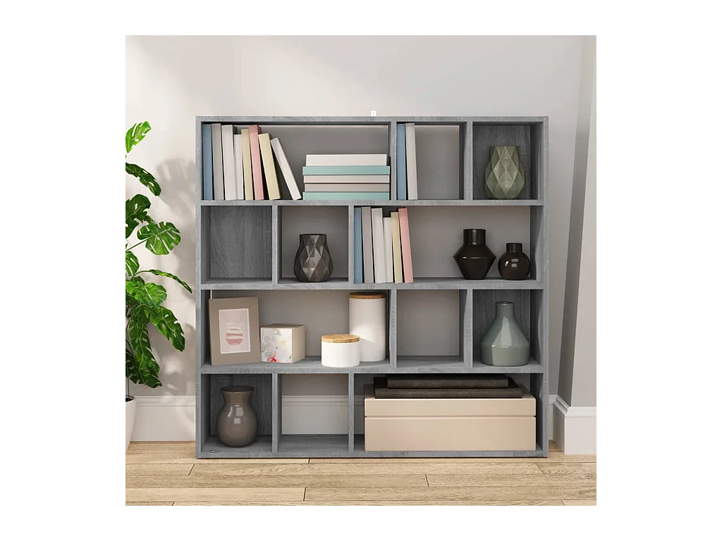 Libreria/divisorio grigio Sonoma 105x24x102 cm