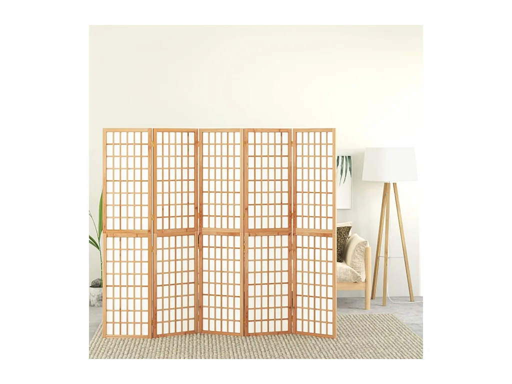 Parete divisoria pieghevole 5 pannelli 200x170 cm