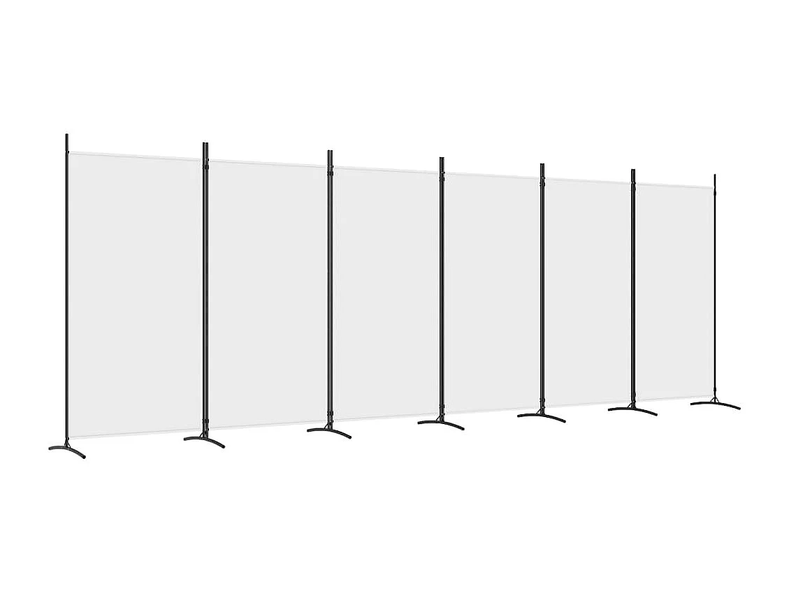 Parete divisoria a 6 pannelli Bianco 520x180 cm Tessuto