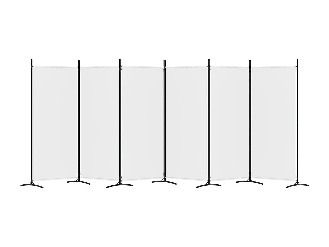Parete divisoria a 6 pannelli Bianco 520x180 cm Tessuto