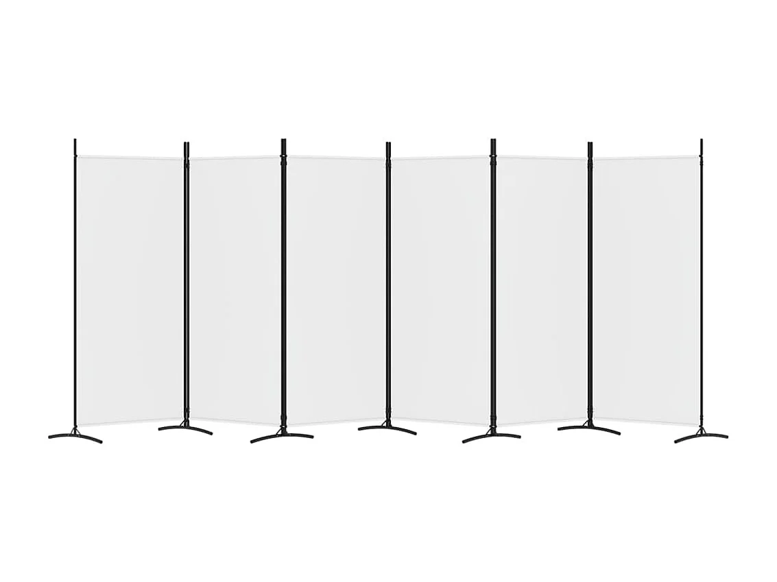 Parete divisoria a 6 pannelli Bianco 520x180 cm Tessuto