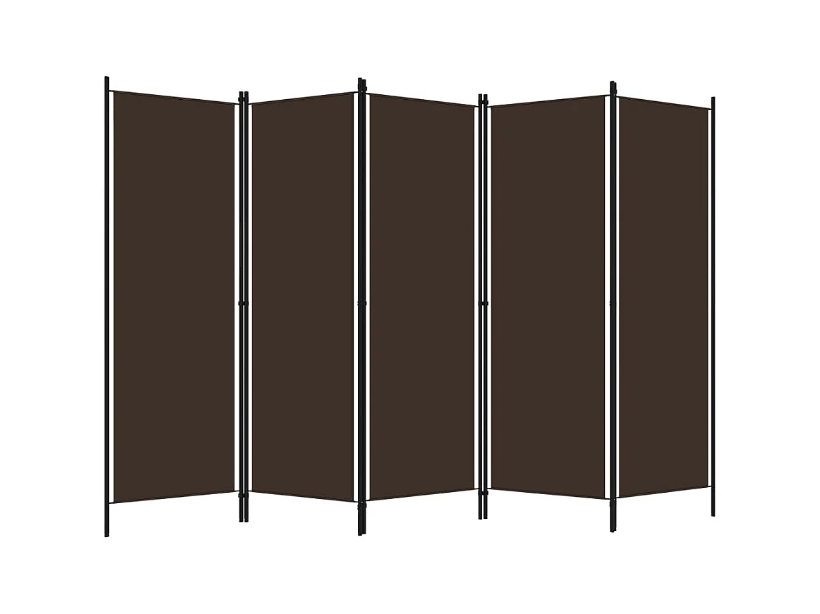 Parete divisoria a 5 pannelli Marrone 250x180 cm