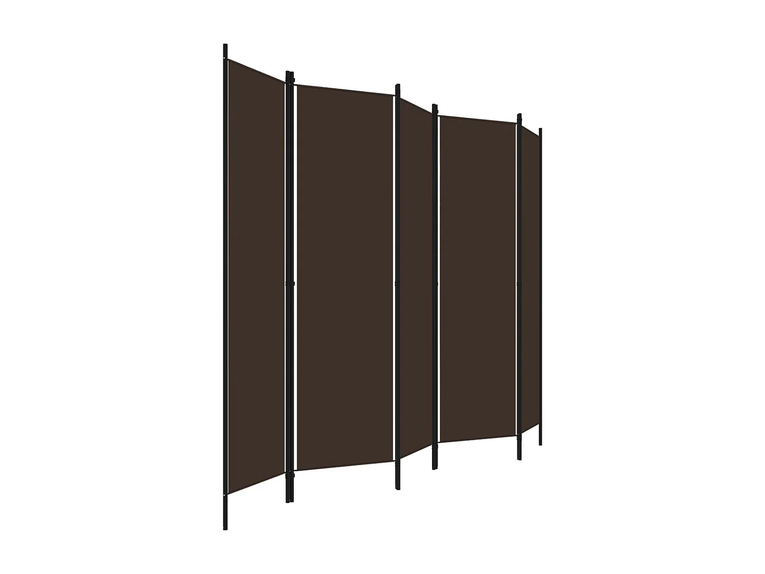 Cloison de séparation 5 panneaux Marron 250x180 cm