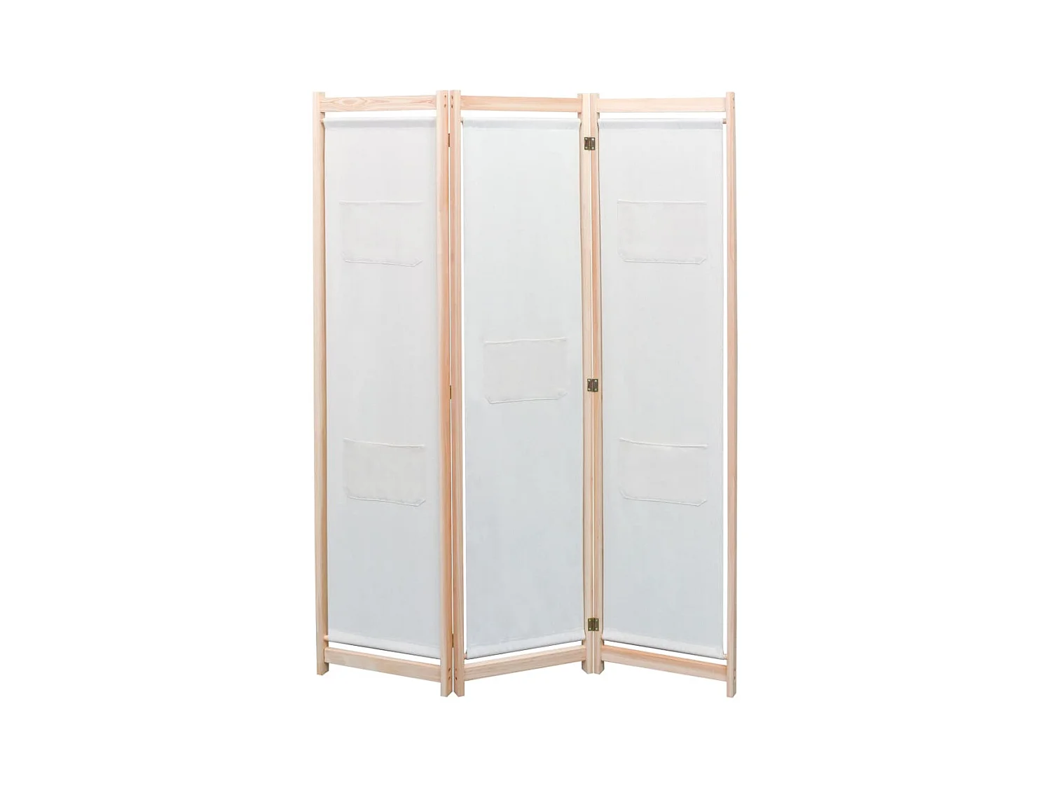 3-teiliger Raumteiler Creme 120x170x4 cm Stoff