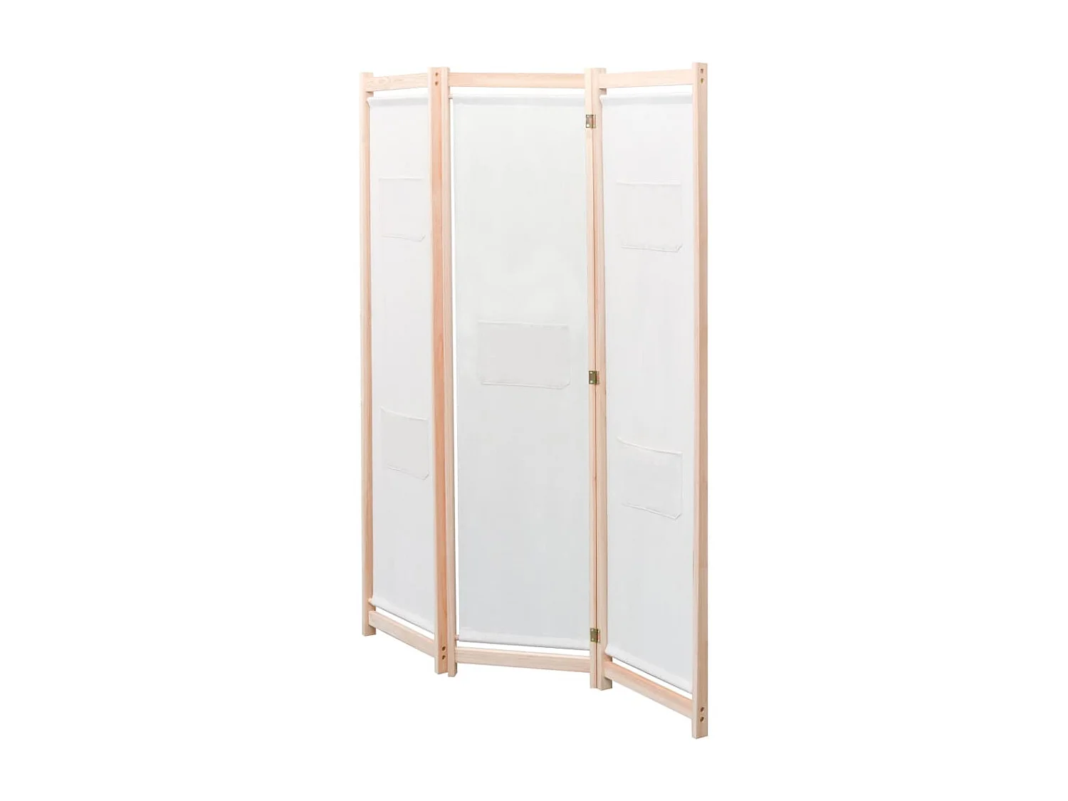 Cloison de séparation 3 panneaux Crème 120x170x4 cm Tissu