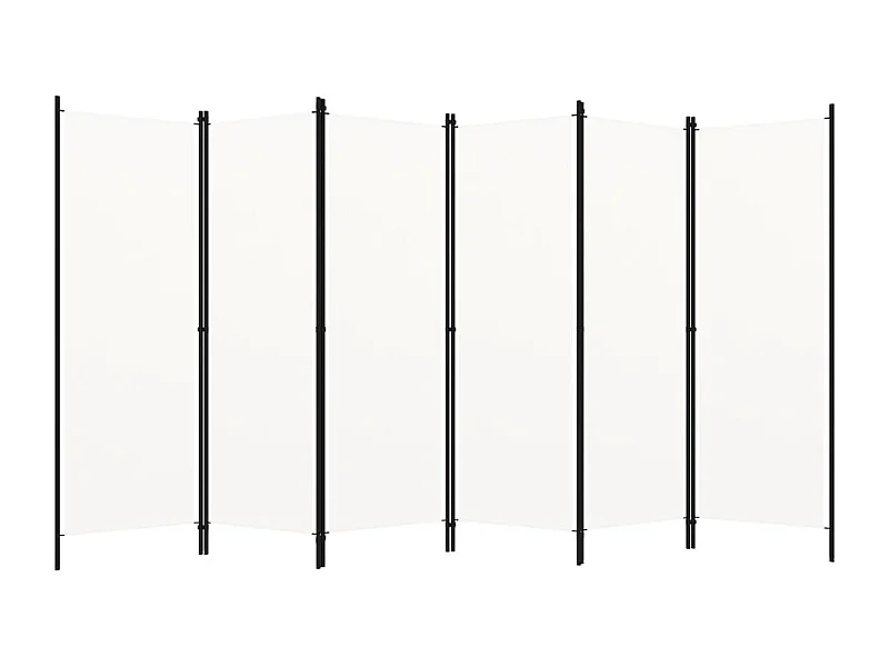 6-delige scheidingswand Wit 300x180 cm