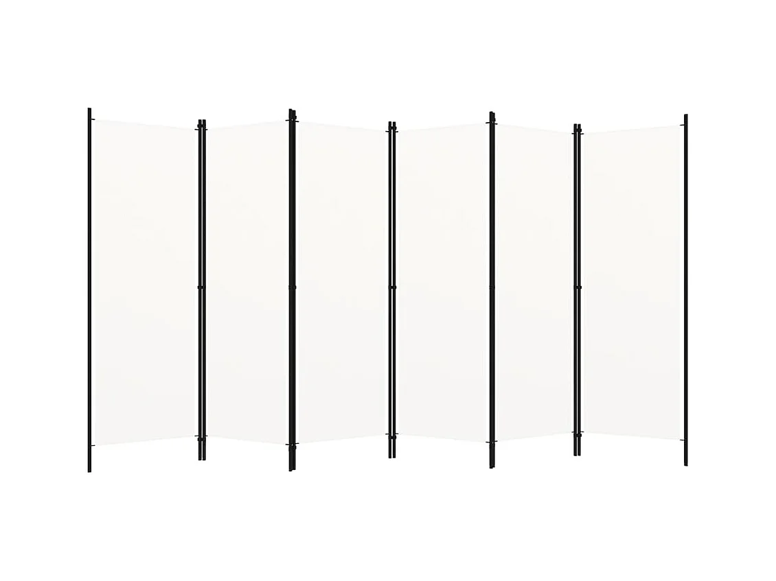 Parete divisoria a 6 pannelli Bianca 300x180 cm