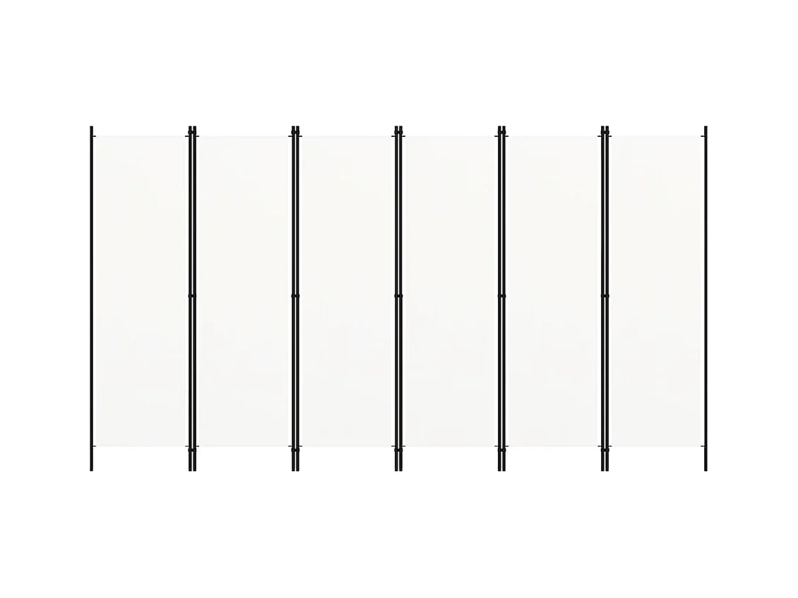 Parete divisoria a 6 pannelli Bianca 300x180 cm