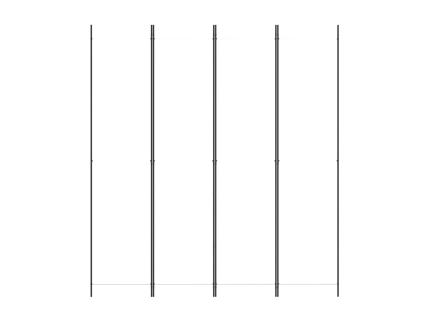 4-delige scheidingswand Wit 200x220 cm Stof