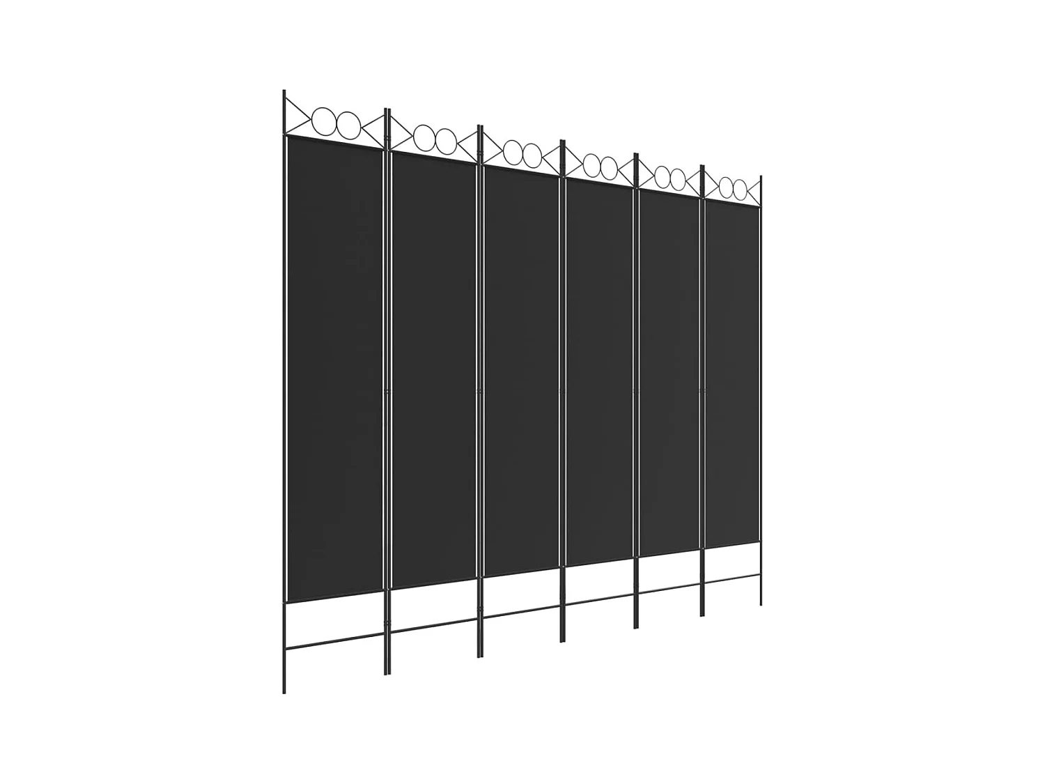 Cloison de séparation 6 panneaux Noir 240x200 cm Tissu