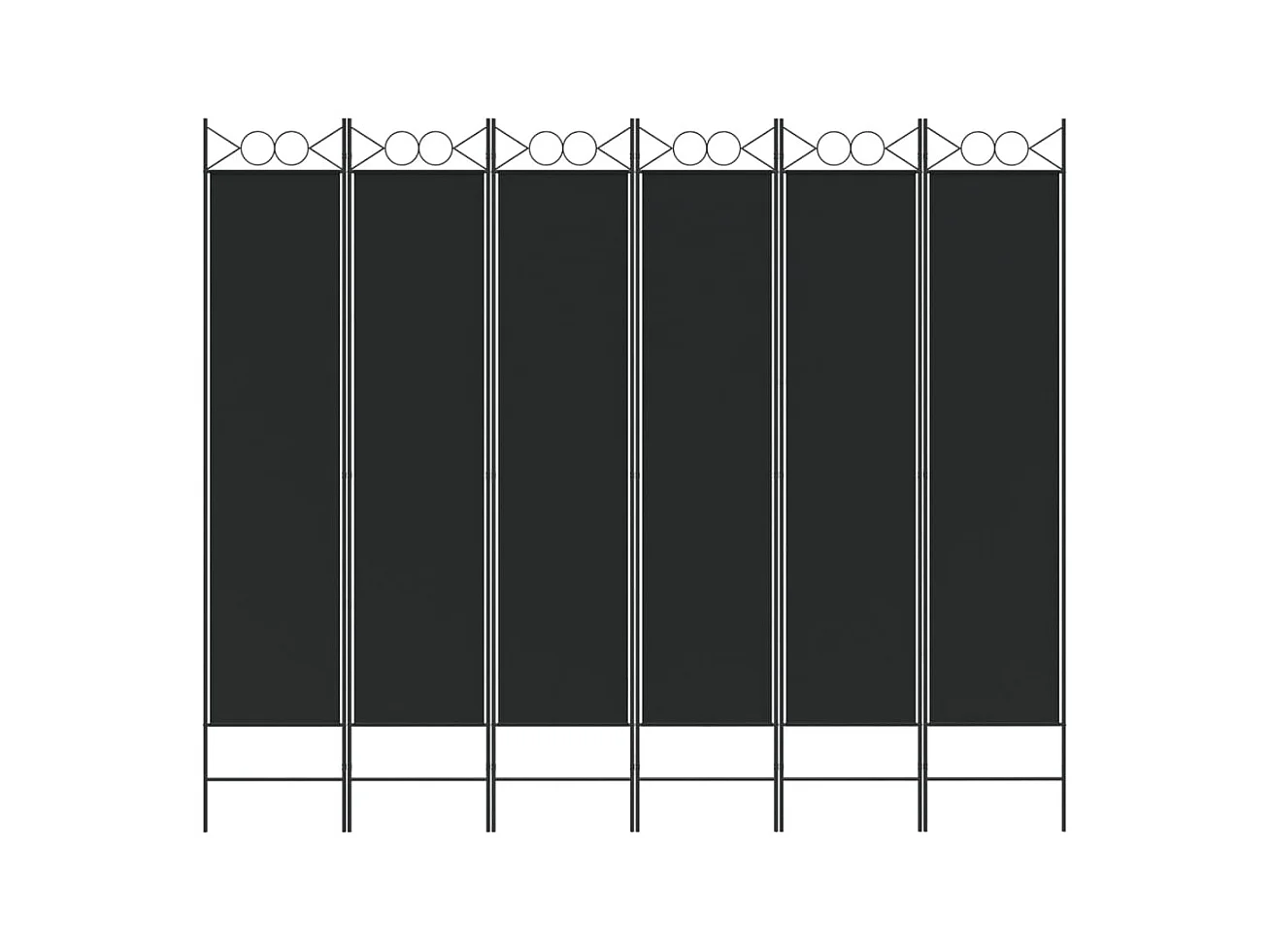 Cloison de séparation 6 panneaux Noir 240x200 cm Tissu