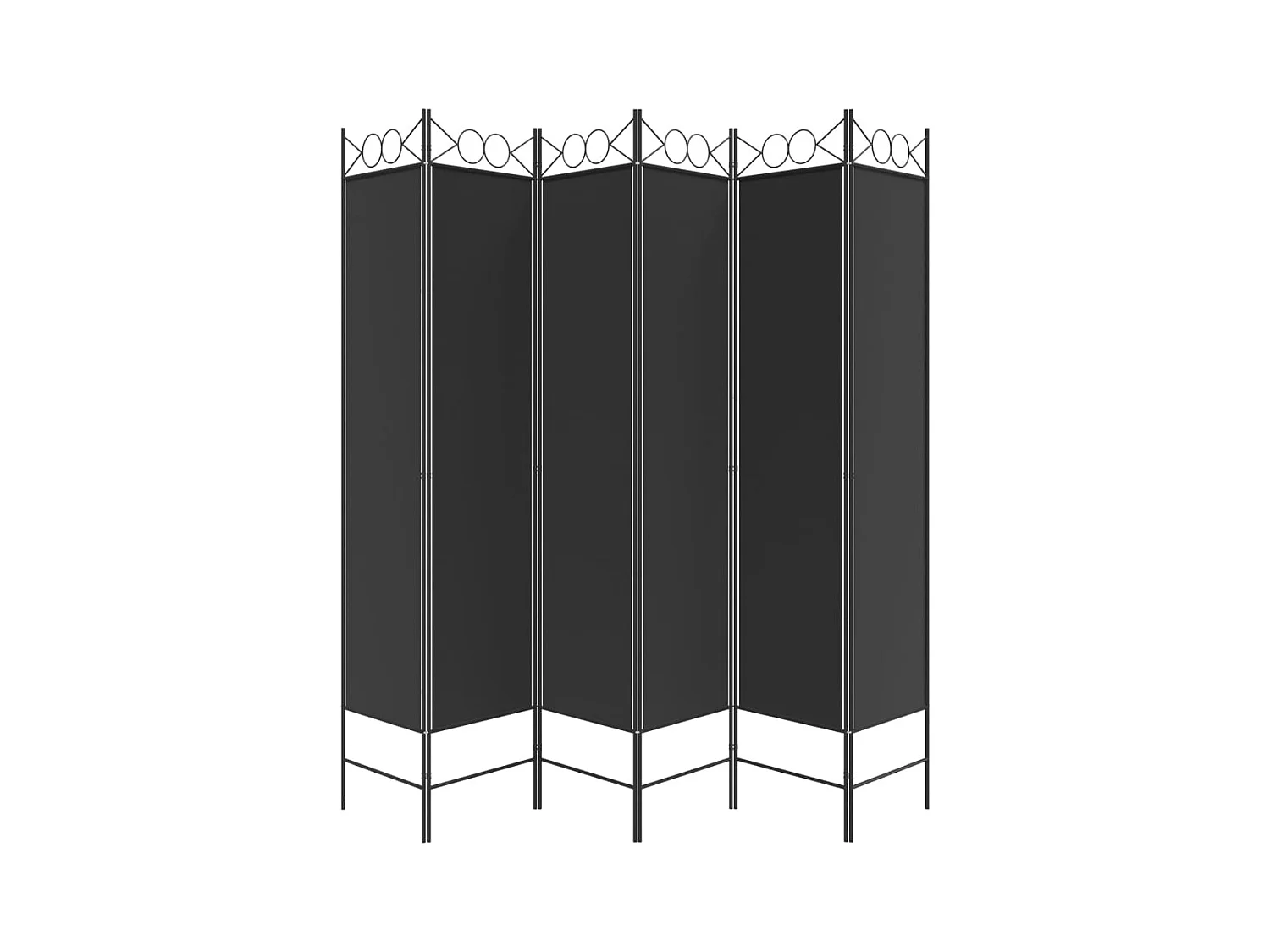 Cloison de séparation 6 panneaux Noir 240x200 cm Tissu