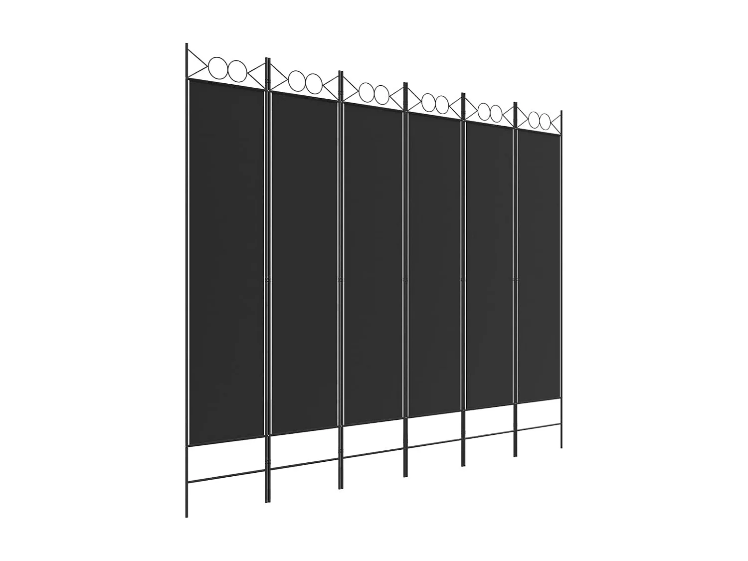 Cloison de séparation 6 panneaux Noir 240x200 cm Tissu