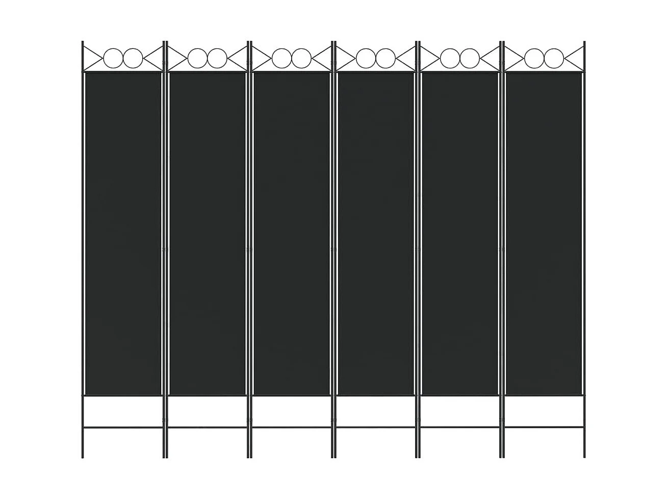 Cloison de séparation 6 panneaux Noir 240x200 cm Tissu